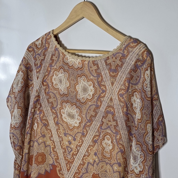 Anthropologie Maeve For Anthropologie Nalina Silk Poncho Size Small Great Condit - Picture 8 of 11